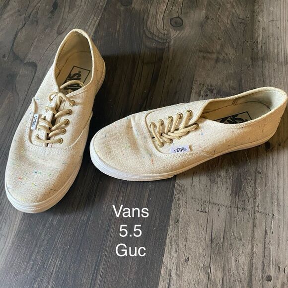 Vans Lo Pro Tan Rainbow Speckled Linen Size 5.5 - Picture 1 of 1